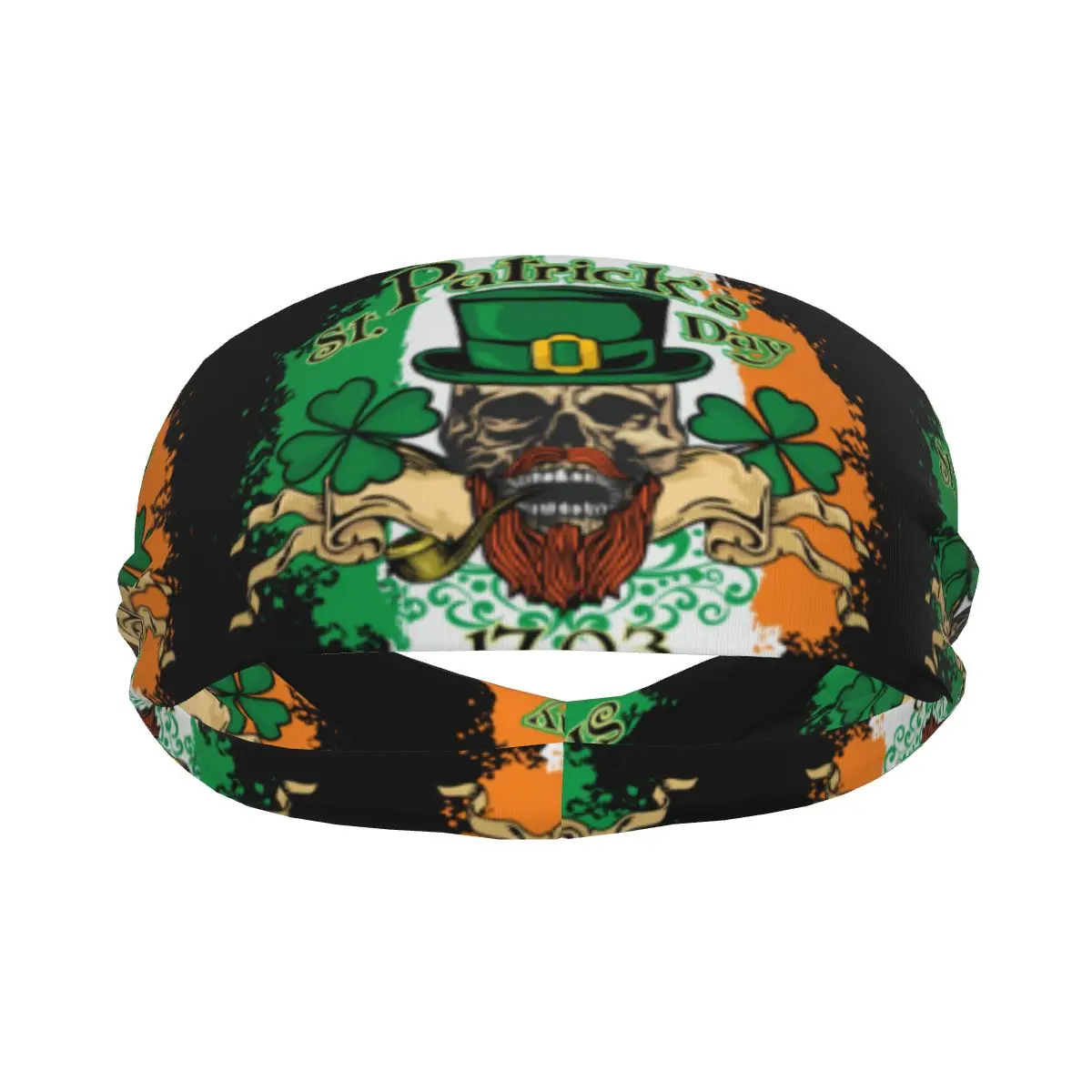 

Custom St. Patrick Skull Sport Headbands for Women Men Stretchy Moisture Wicking Gym Sweatband