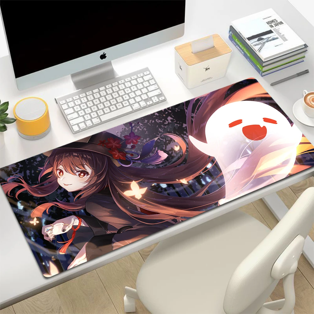 Kawaii Mouse Pad Genshin Impact Hu Tao Pc Accessories Deskmat Gaming Mousepad Anime Rubber Mat Desk Protector Cute Mouse Pads XL