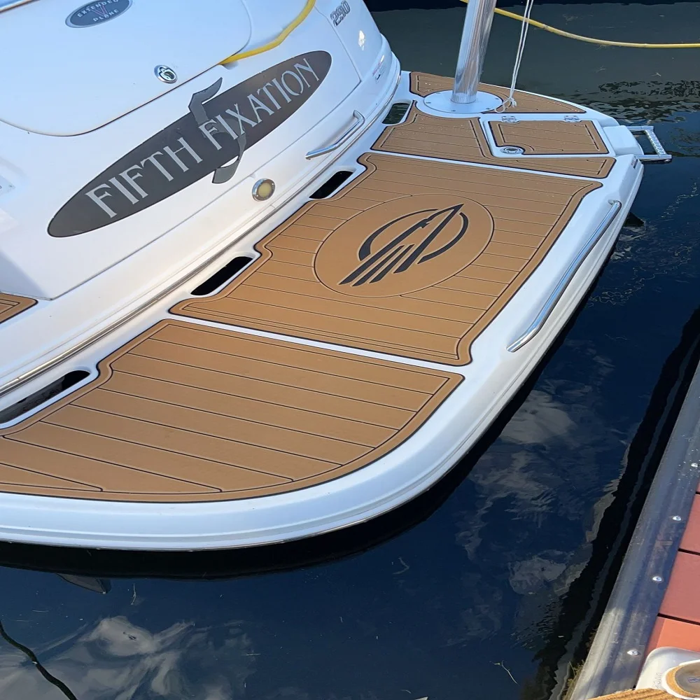 

Напольное покрытие STLF 2005 Chaparral Signature 290 для плавательной платформы и кокпита лодки, из ЭВА, имитация тика, в стиле SeaDek MarineMat Gatorstep, самоклеящееся