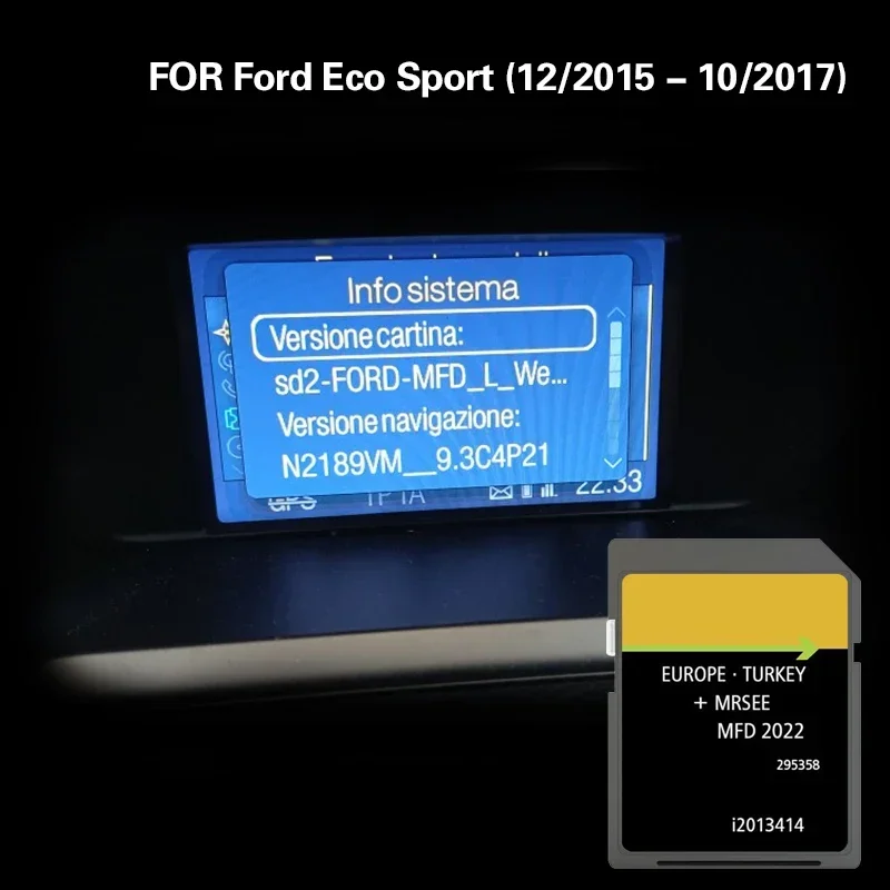 EU Croatia Czech Republic Denmark Map Update Version for Ford Eco Sport 12/2015 - 10/2017 Navigation SD Map Memory Card