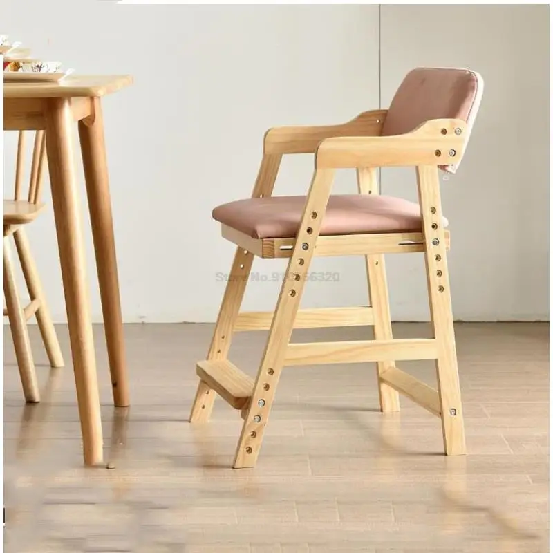 

Solid Wood Home Children's Study Chair Student Backrest Writing Chair Adjustable Dining Chair Backrest Chair