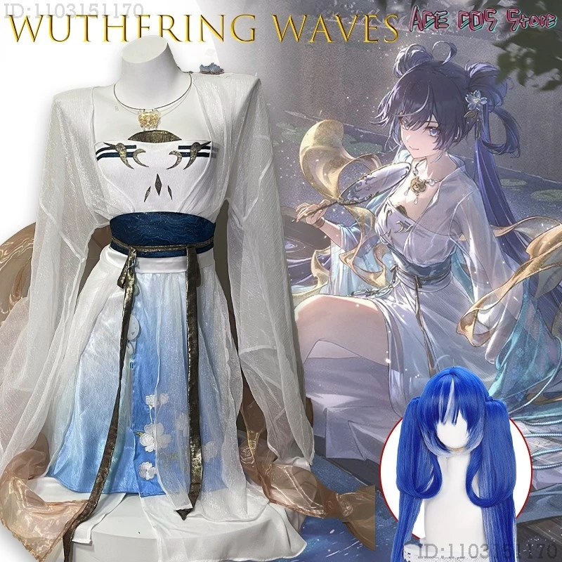 

Карнавальный костюм на Хэллоуин ‌ ‌ ‌ Wuthering Waves IUNO Moon Collaboration Косплей Костюм Аниме Фестиваль середины осени Парик Вечеринка U