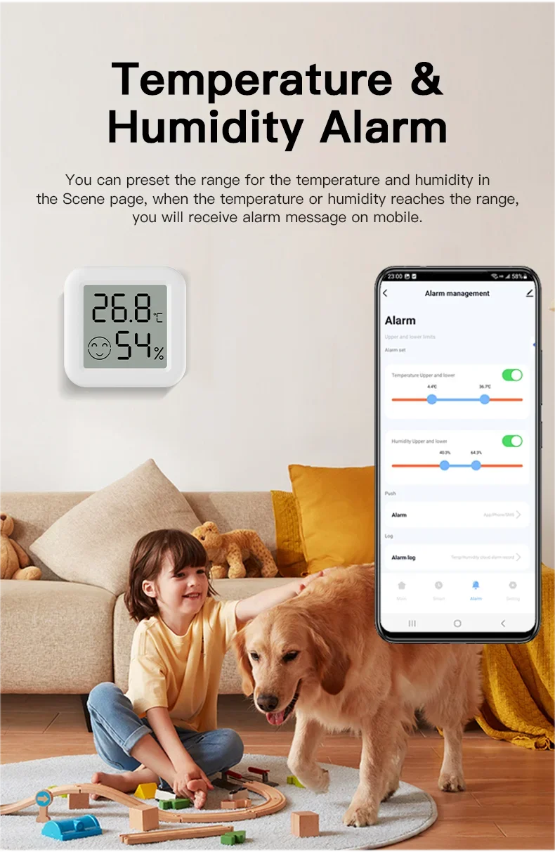 Zigbee Mini Temperatur- und Feuchtigkeitssensor / Intelligentes Thermometer – Unterstützt SmartLife, Yandex und Alexa – Detail 6