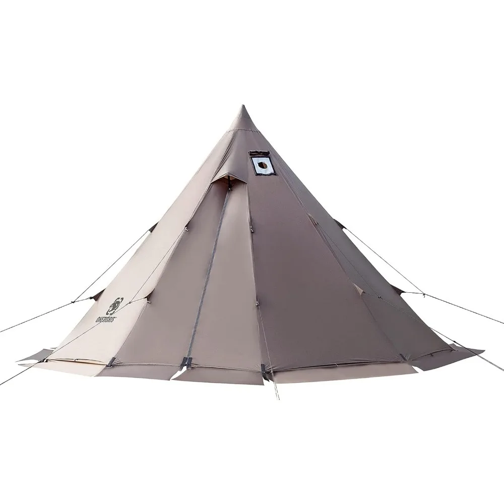 

4-6 Person 4-Season Tipi Hot Tent with Stove Jack Waterproof Windproof for Camping Backpacking Hunting Fishing