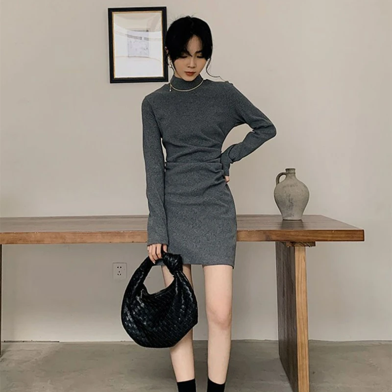 Women 2024 New Spring Autumn Dress Black Strawberry Bag Buttock Bottom Skirt with A Short Coat with Everything Self-cultivation