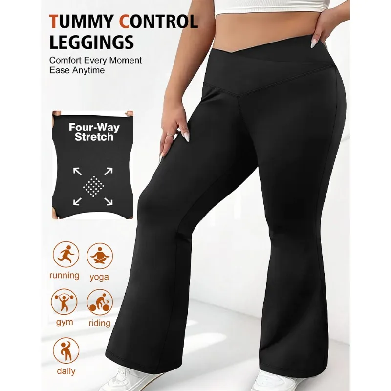 المرأة مفتوحة المنشعب عبر الخصر جيب متوهج السراويل النسائية اللياقة البدنية ضيق الورك رفع عالية الخصر رقيقة الرياضة عارضة اليوغا السراويل