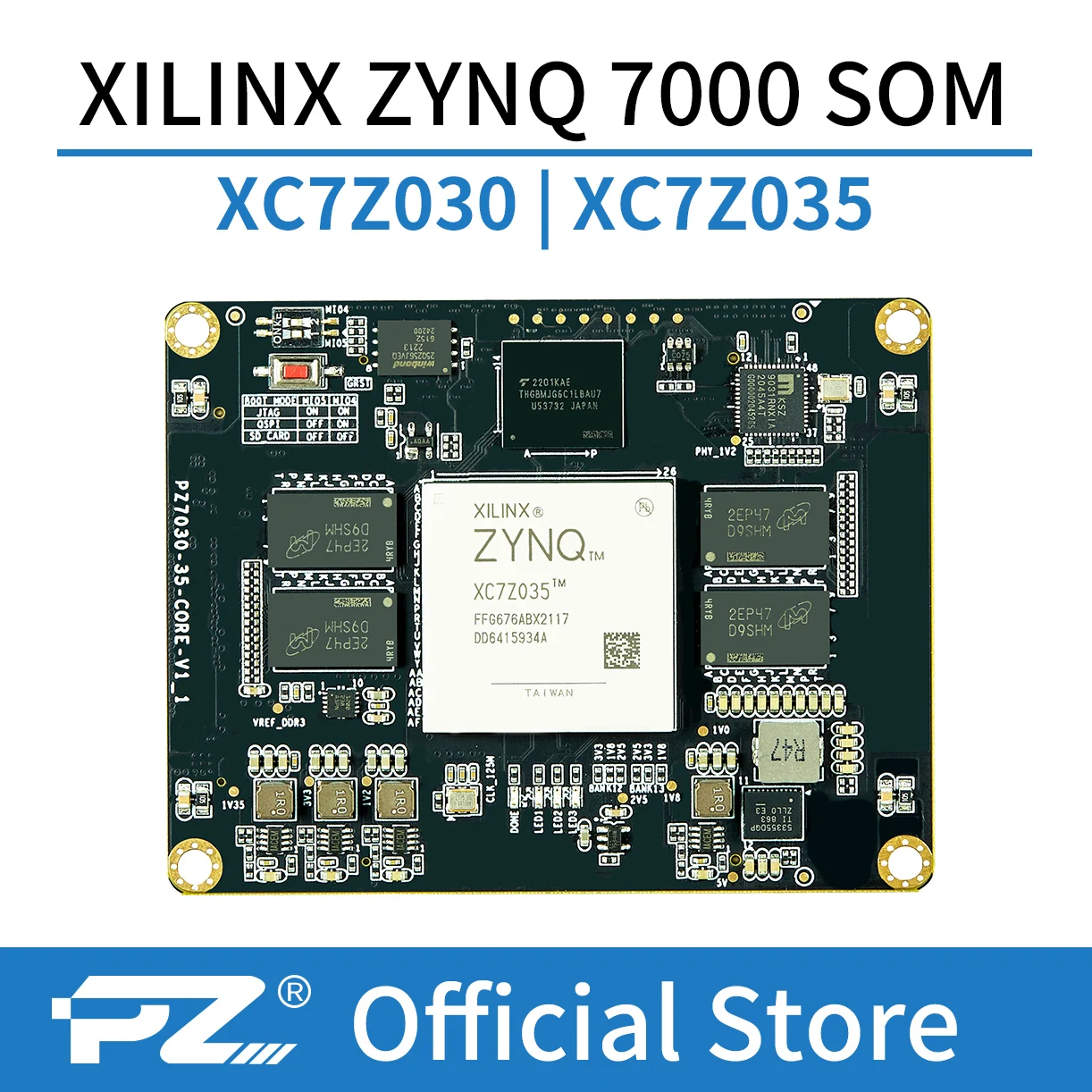 PUZHI SoM 7030 7035: Xilinx SoC ZYNQ 7000 7Z030 7Z035 FPGA Core Board Industrial Grade  System on Module 676I