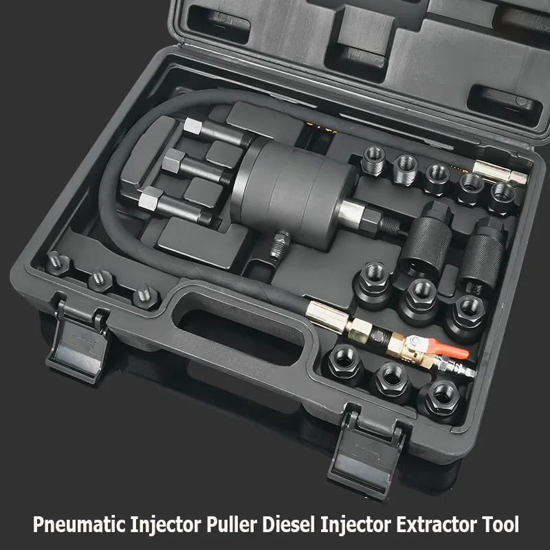 Extractor de inyector neumático, herramienta de desmontaje, Kit de extractor de inyector diésel para herramientas de motores diésel, 21 Uds.