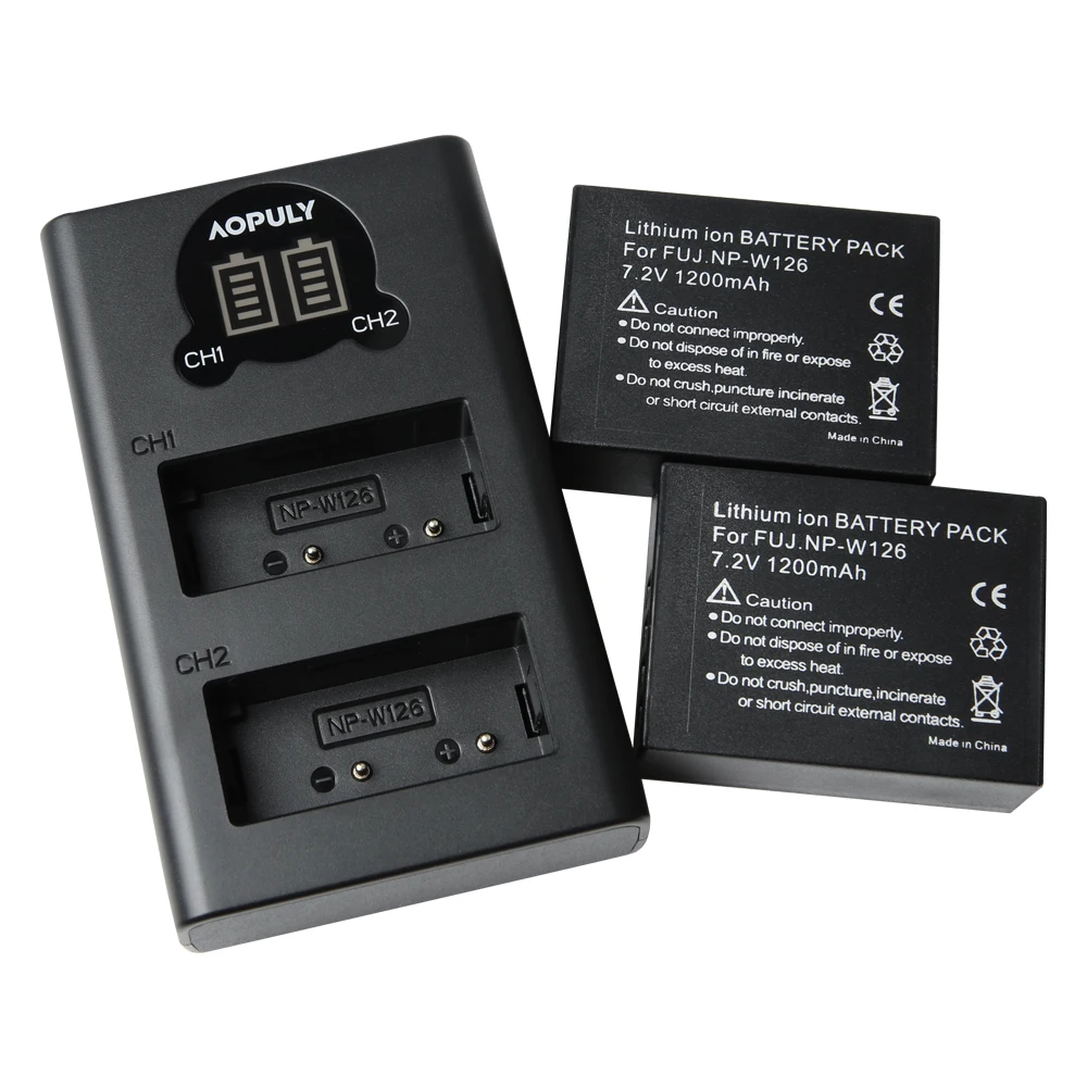 4個1200 2600mah NP-W126 np W126 NP-W126S W126Sバッテリー + ledデュアル充電器X-Pro1 XPro1 X-T1 XT1、HS30EXR HS33EXR × PRO1