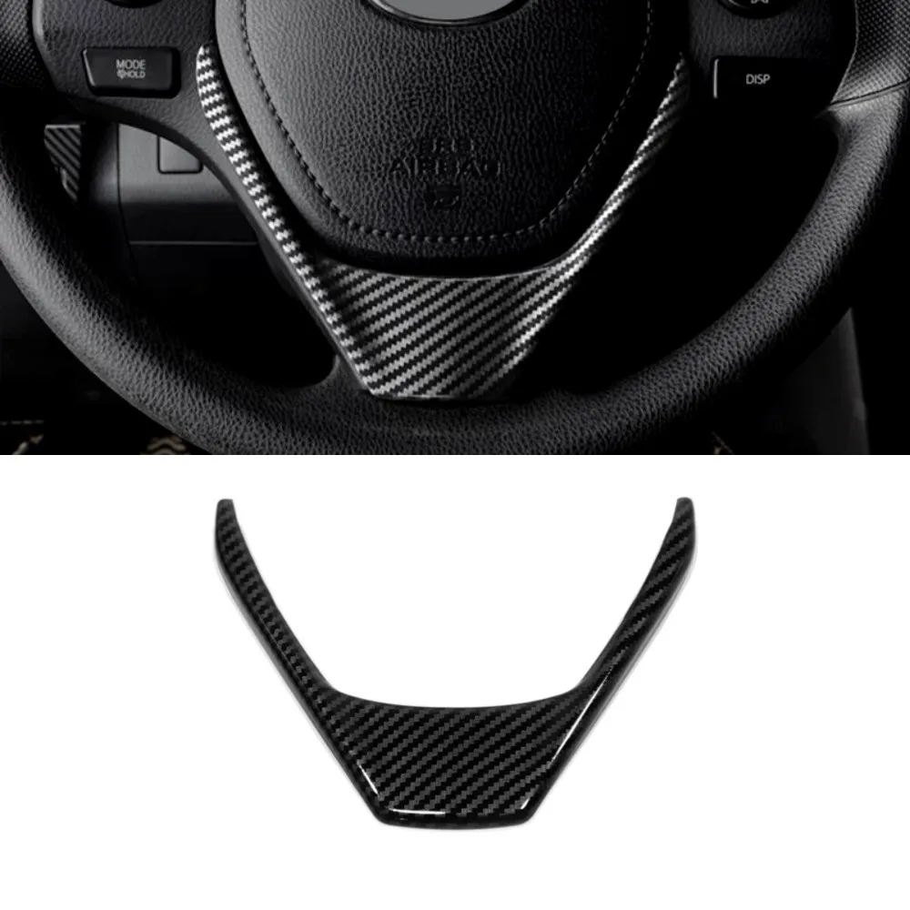 Interior Steering Wheel Button Frame Cover Trims ABS Chrome Sticker For Toyota RAV4 RAV 4 2013 2014 2015-2018 Car Accessories