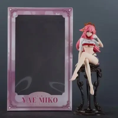 Genshin Impact Yae Miko Anime Figurka 24cm sexy girl Pvc Statuetka Figurki Statuetka Model Kolekcja Ozdoba Pokoju Zabawki Prezenty Urodzinowe