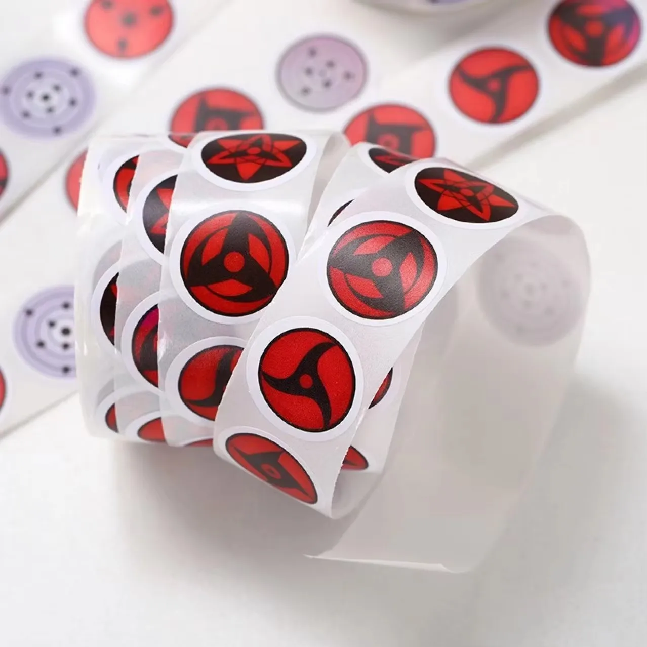 500pcs/roll Naruto Byakugan Eyes Stickers Luggage Graffiti Toy Decals Decoration Sticker Gift Closure Sticker