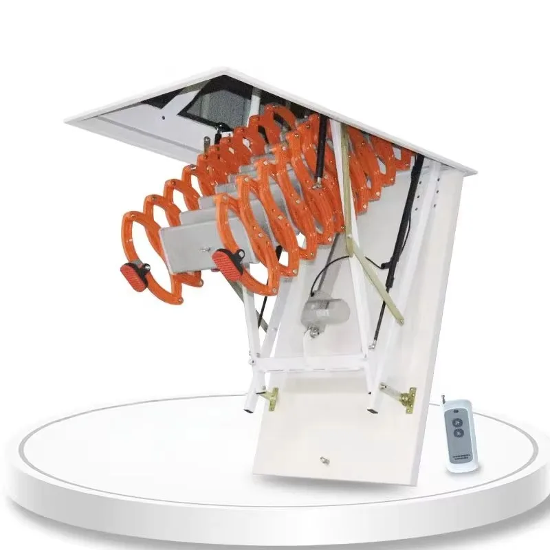 Modern Electric Invisible Loft Ladder, Aluminum Folding Telescopic Lifting Staircase For Household Indoor Use