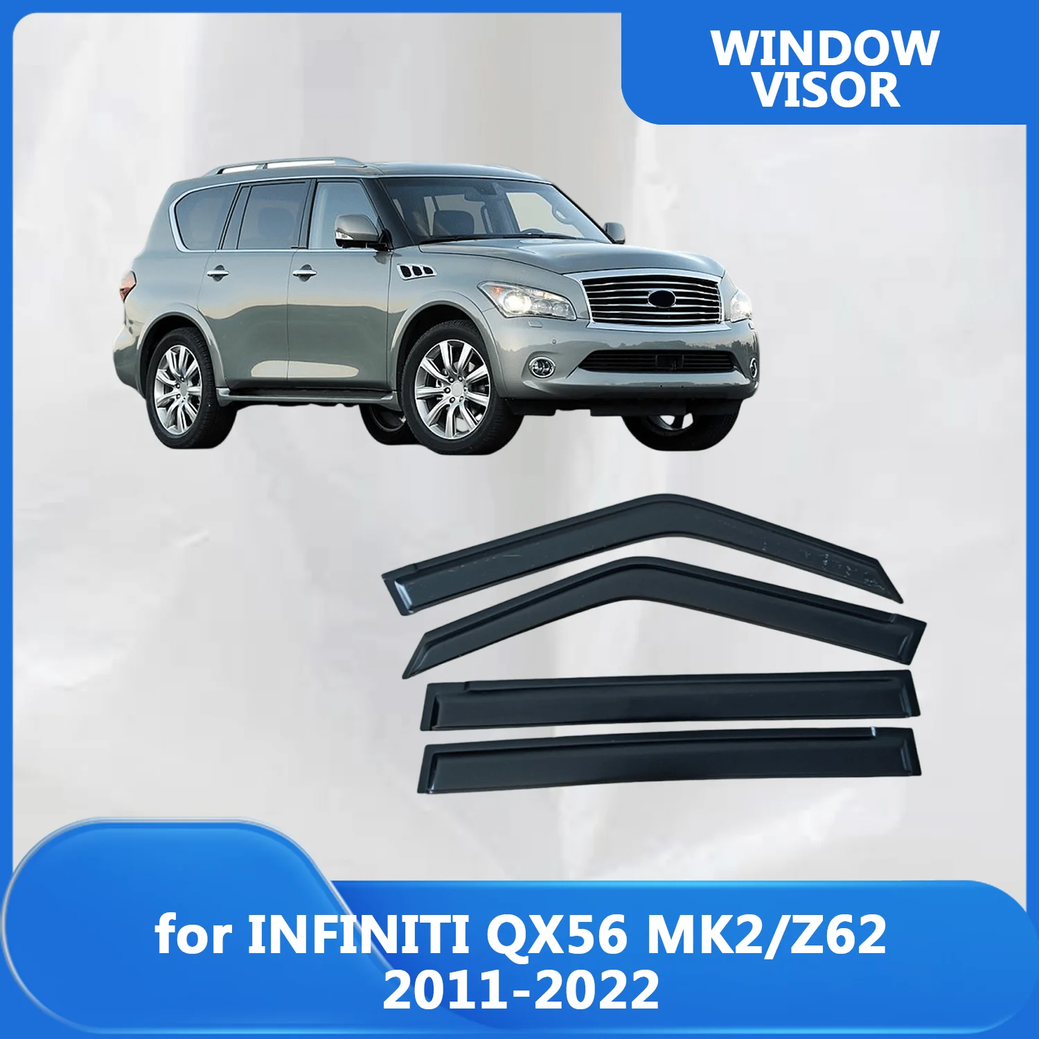 

Window Visor for INFINITI QX56 Z62 2011 2012 2013 2014 2015 2016 2017 2018 2019 2020 2021 2022 Wind Deflectors Rain Guards Door