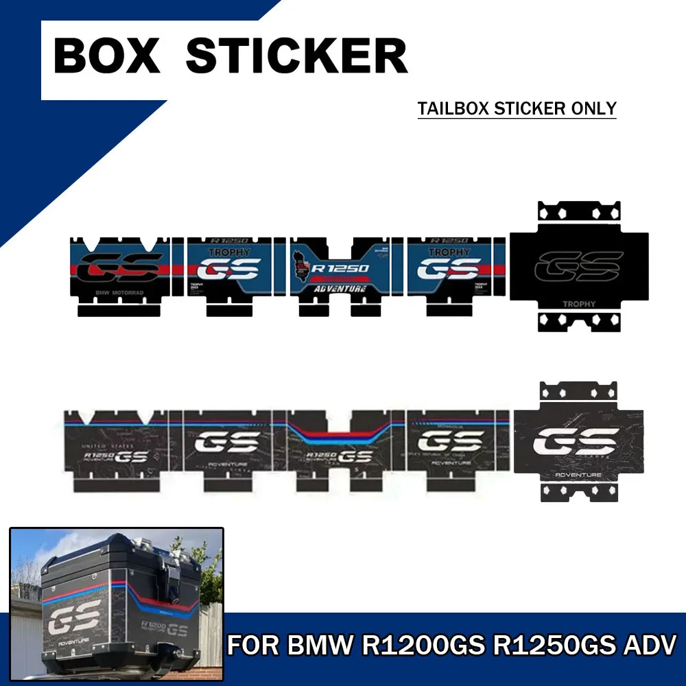 

Motorcycle Top Box Sticker For BMW R1200GS R1250GS Adventure Triple Black Trophy GSA R1250 Tail Box Reflective Waterproof Decals