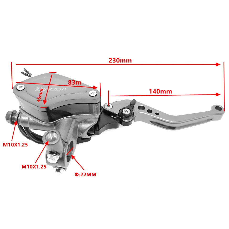 1 pair Universal Motorcycle Hydraulic Clutch Brake Pump Master Cylinder For Yamaha Kawasaki Suzuki Honda 22mm 7/8\'\' Handlebar