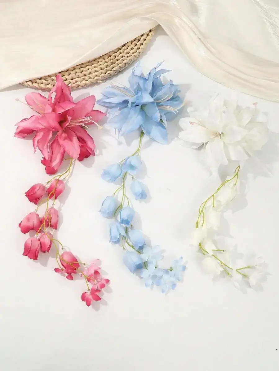 

Bohemian Faux Flower Lily Hair Clip For Women Beach Holiday Head Accessory