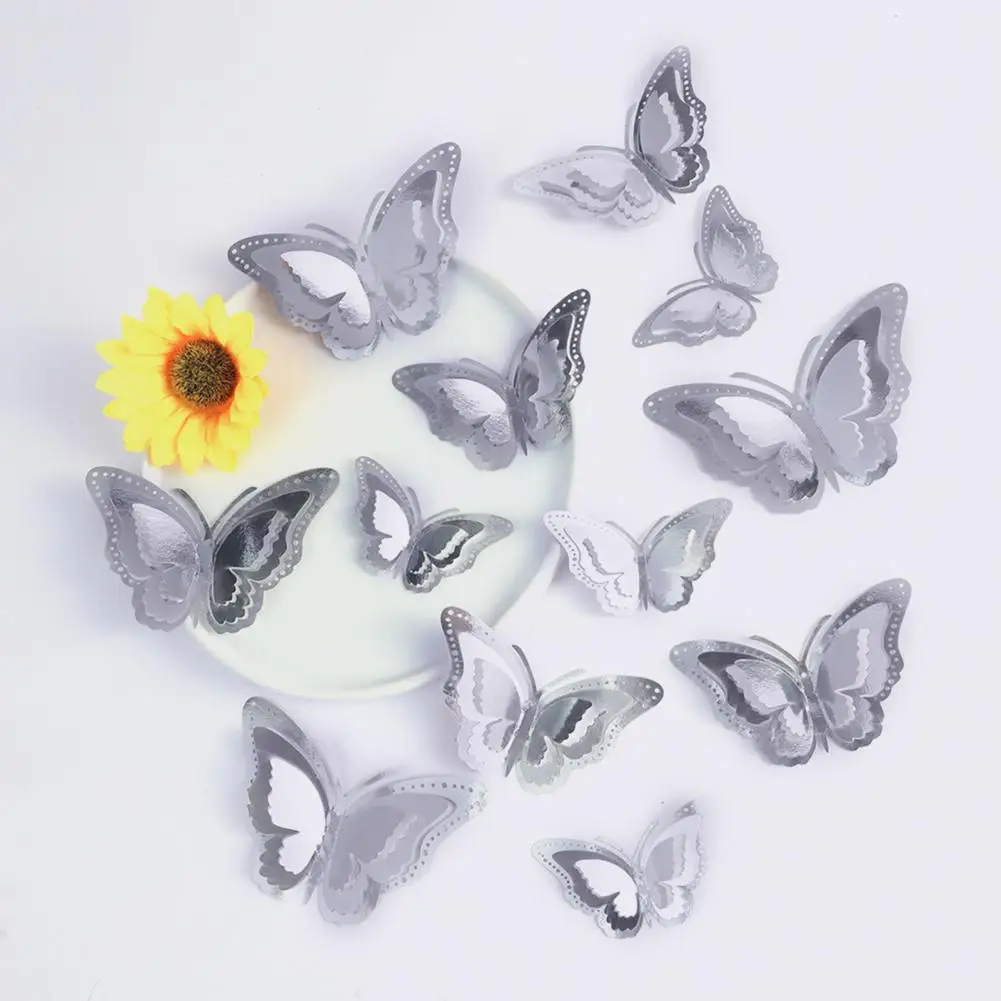 Butterfly Wall Art 12 Pcs 3d Butterfly Wall Stickers Hollow Removable Wall Decals Diy Craft Decorations for Birthday Party