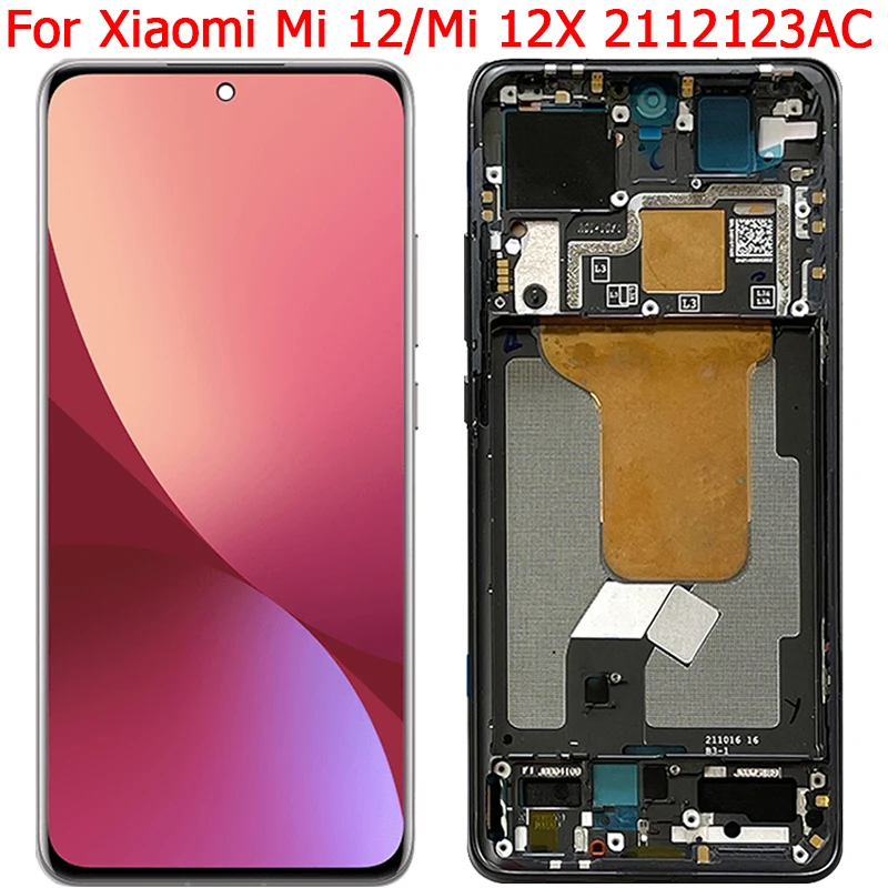 Mi12 Display For Xiaomi 12 Mi 12 Display LCD Screen With Frame 6.28