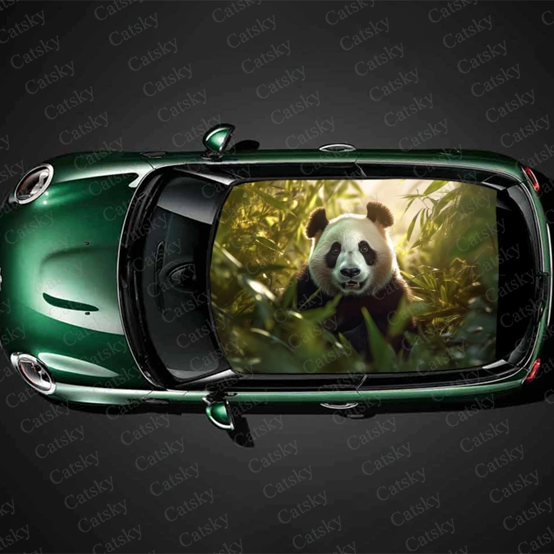 giant panda Car sticker decal roof sunroof decorative sticker vinyl film itache universal SUV car sticker decal