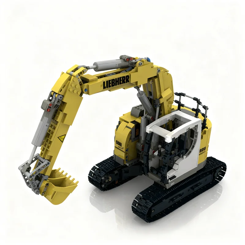 Image of 2506 Teile MOC Custom RC Liebherr 926 Kompaktbagger Technisches Modell Bausteine Sammlerstück 3D-Bausatz Bildung
