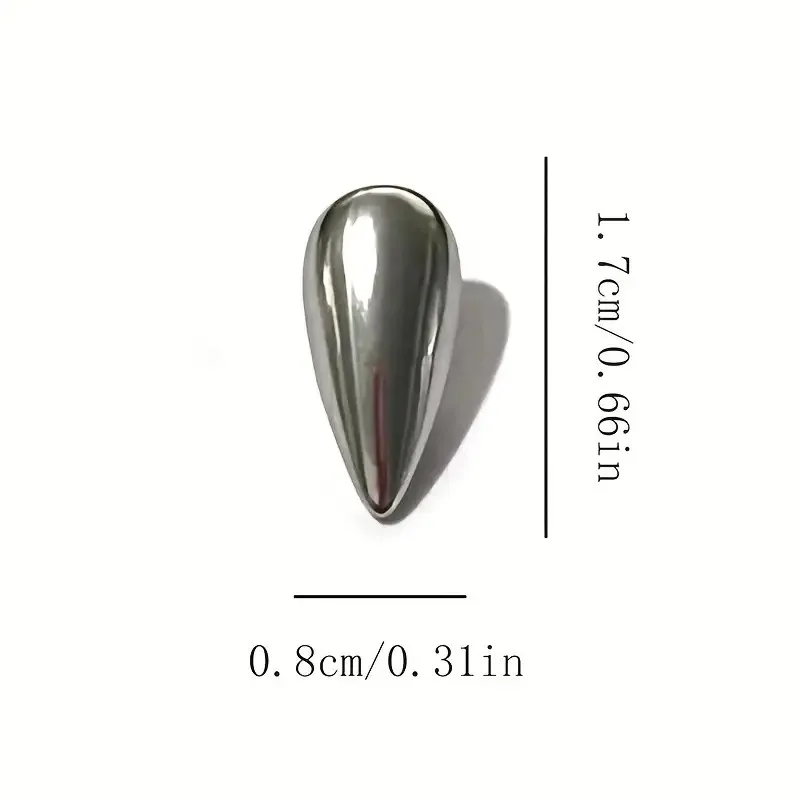 2Pcs 17MMShiny Golden And Silvery Fangs Suitable for Both Men And Women, Perfect for Halloween, Christmas, And Everyday Wear view 4