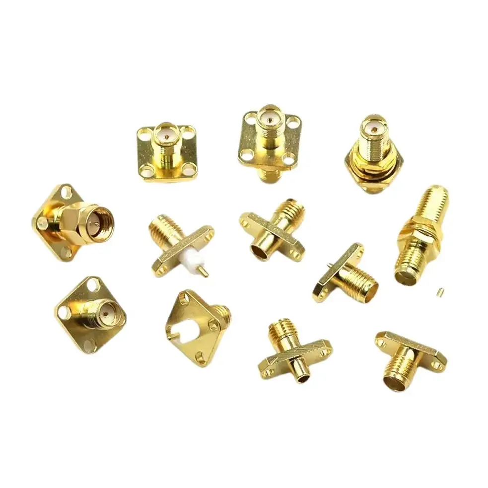 1PCS SMA KF-JFD-KFD 2/4 Hole Flange Square Connector Rhombic Female Base Adapter Waterproof Ring