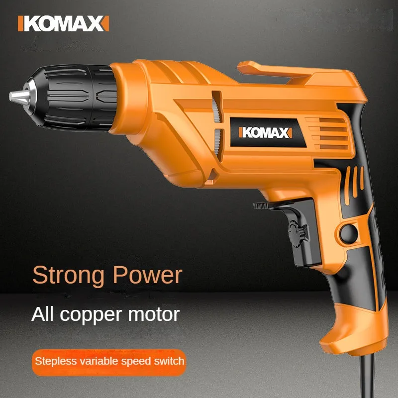 KOMAX Hand Electric Drill 220v Household Impact Drill Wired Multi-function Electric Power Tool Small Electric Drill