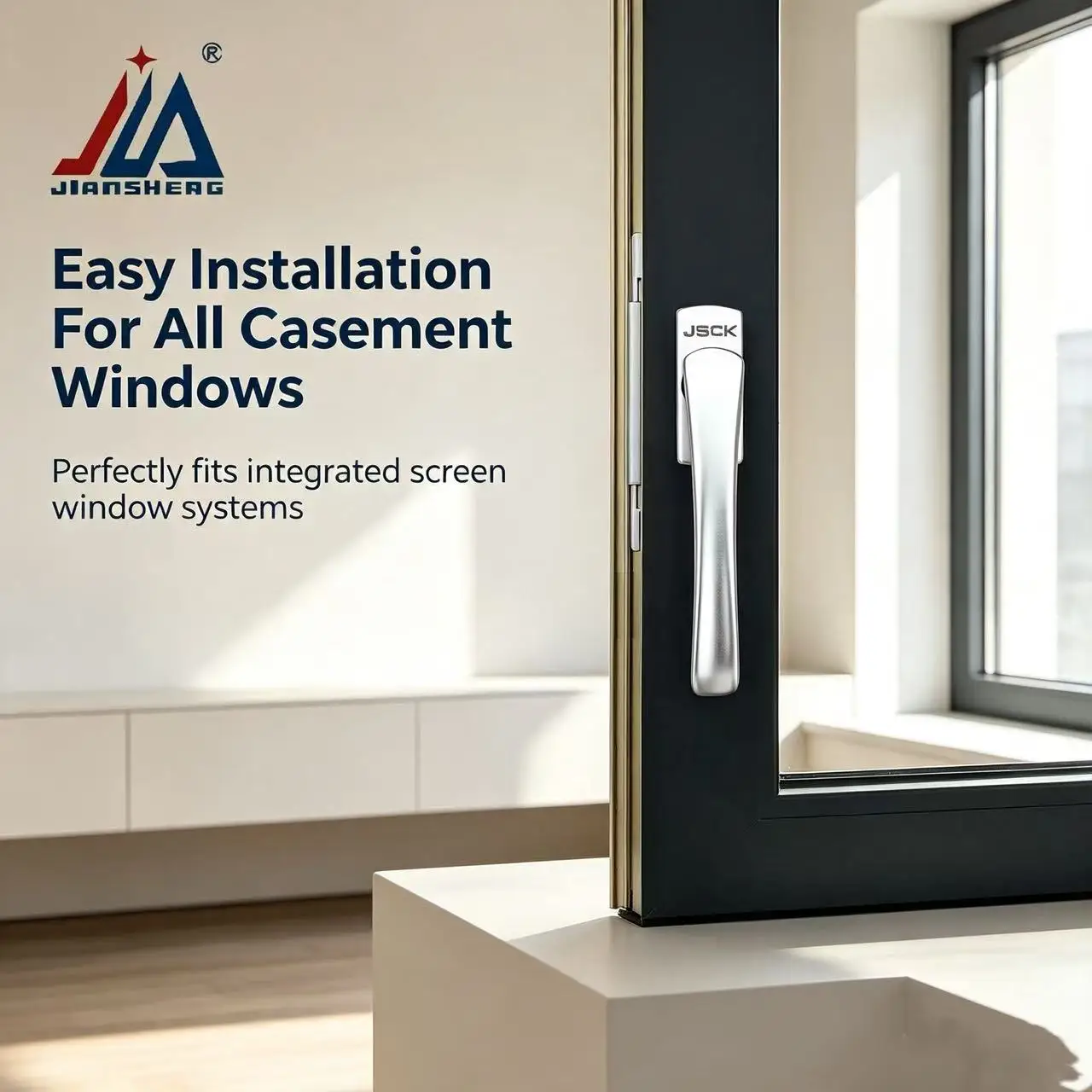 Square Spindle Casement Window Operator with Easy Grip Flat Handle for Insect Screen And Thermal Break Aluminum Windows