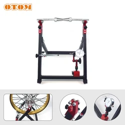 OTOM Motorcycle Universal Tool Wheel Rim Balance Adjustment Stand Foldable Wheel Balcncer With Dial Indicator For CRF YZF KTM KX