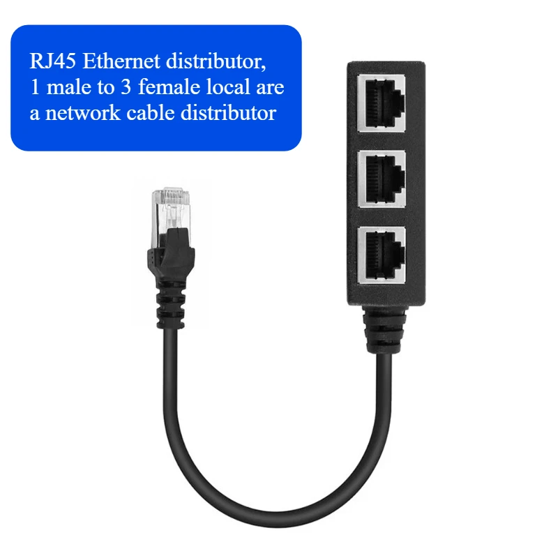 

RJ45 Ethernet Splitter Cable with 1 Port Male to 3 Ports Female LAN Network Cable Splitter for Cat5 Cat6 Extension