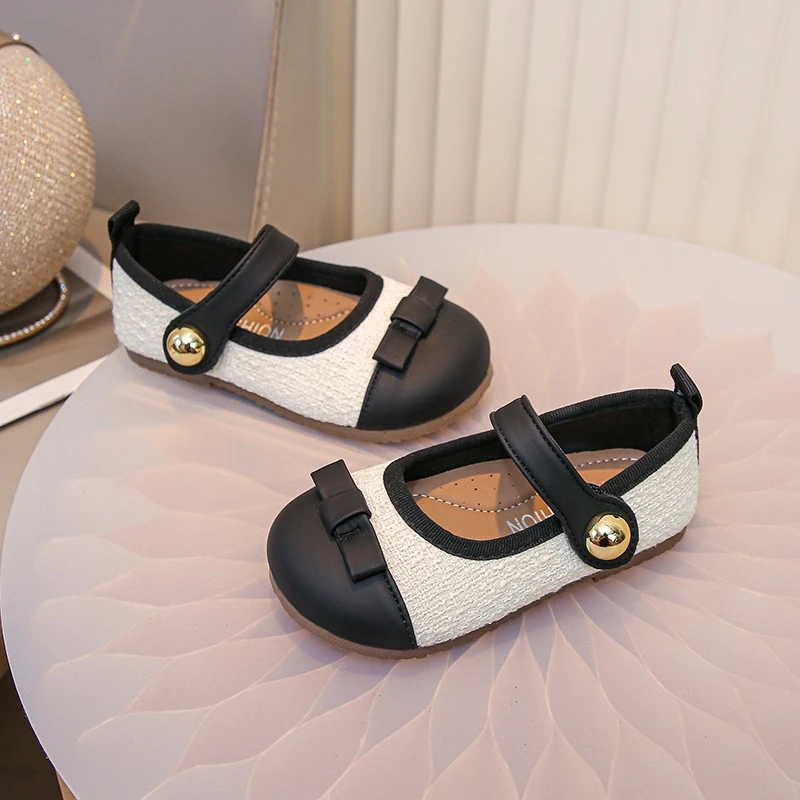 

Sweet Kids Flat Leather Shoes New Spring Autumn Girls Fashion Bowknot 2025 NEW Trend Children Causal Princess Shoes
