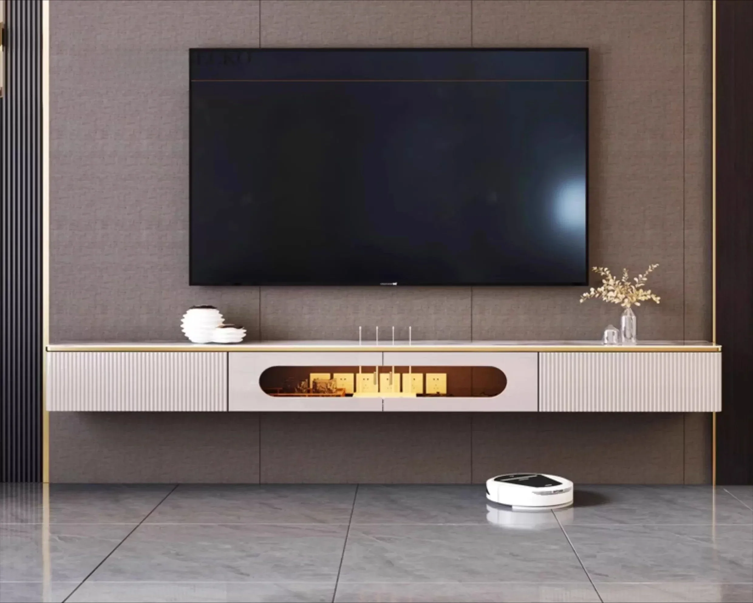 Hanging TV Cabinet Wall-mounted Slate Light Luxury Wall-mounted Living Room