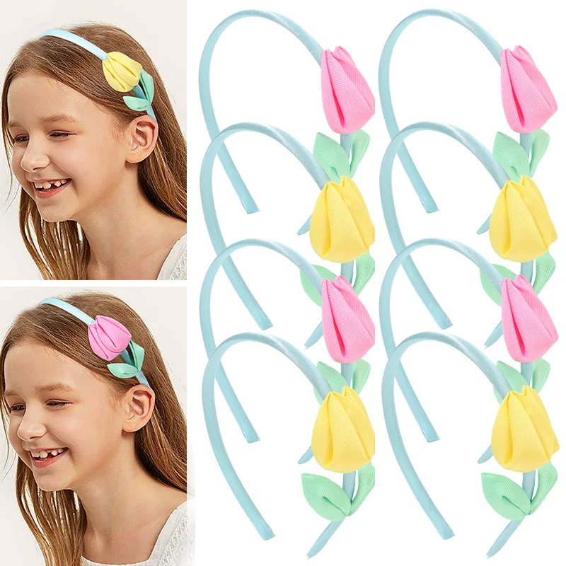 ncmama Sweet Girls Tulip Hairbands For Children Cute Flower Headband Hair Bands Kids Headwear Hair Hoop Hair Accessories Gift