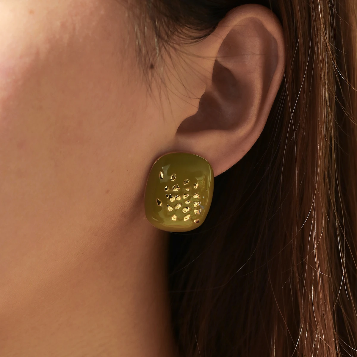 

Vintage Gold Plated Stainless Steel Stud Earrings Geometric Oil Drop Earrings For Women Beer Festival Trendy Jewelry Accessories