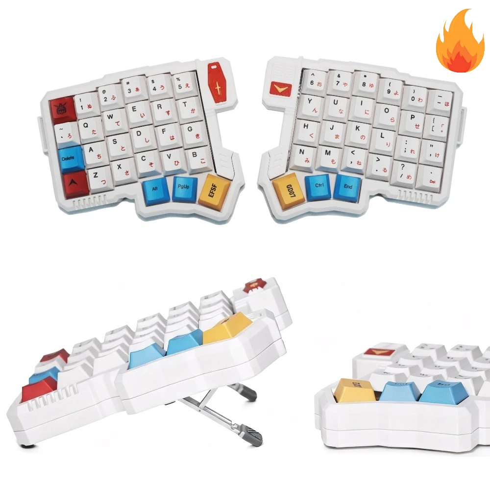 

Tenting Silakka54 Split Keyboard Kit Custom Wired Hot Swap Mechanical Keyboard VIAL/QMK Adjustable Tilt Stand Ergonomic Keyboard