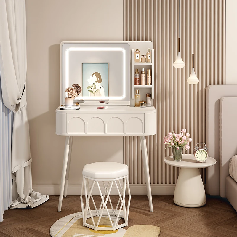 Cream wind dresser bedroom modern simple small makeup table master bedroom bedside storage cabinet desk mirror integrated