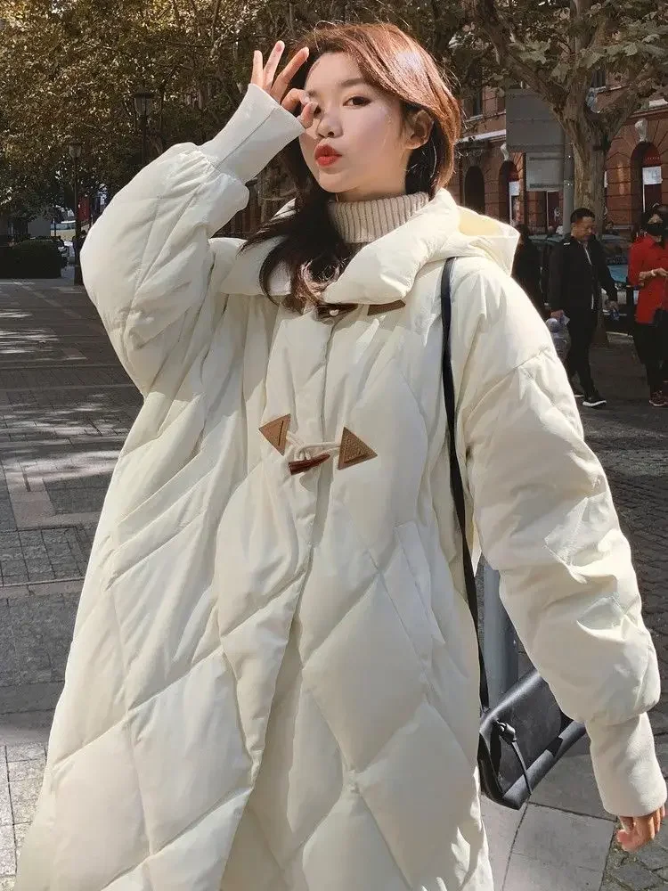 

2026 Autumn and Winter Women's Down Cotton Jacket Loose Oversized Windproof Hooded Cotton Jacket