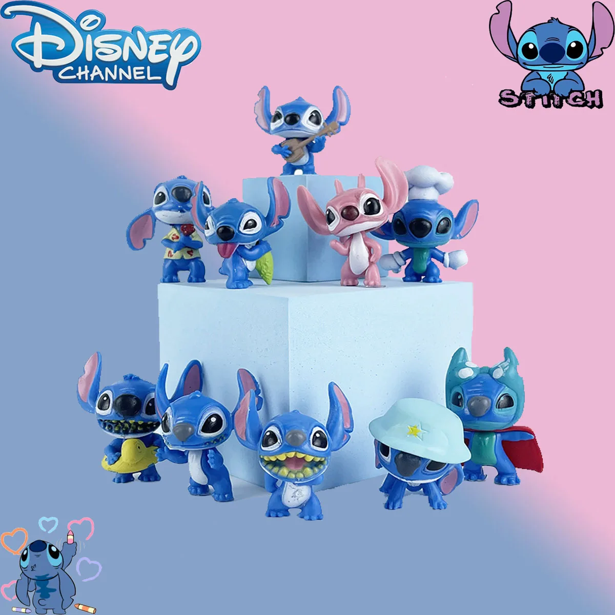 

10pcs/set Disney Movies Lilo & Stitch PVC Action Figures Ornaments Stitch 5cm Model Doll Cute Cake Decorations Birthday Gifts