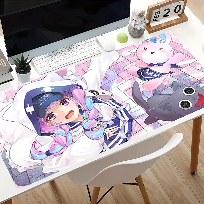 Anime Mouse Pad kawaii Desk Mat Hololive Minato Aqua Computer Keyboard Pad Gaming Accessories Rubber