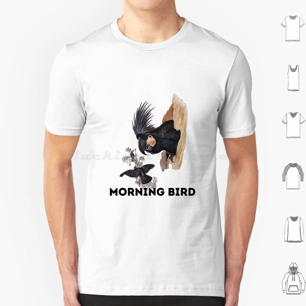 Great Palm Cockatoo Bird Illustration By Elizabeth Gould ( Remastered ) T Shirt Cotton Men Women DIY Print Funny Early Bird