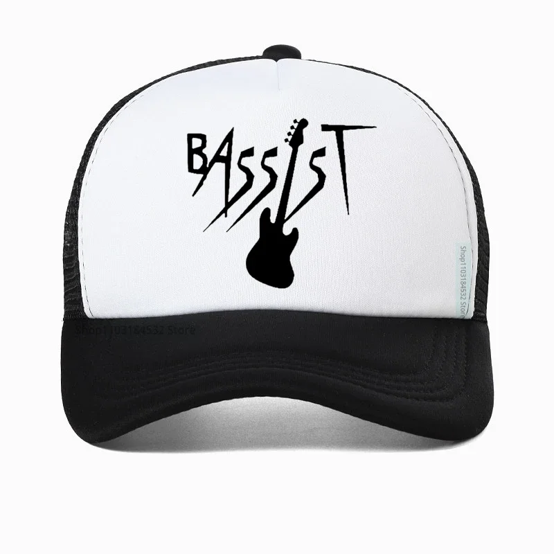 Bassist Guitar Music Band hat Bass Guitarist Rock Baseball Cap Harajuku Print Graphic Hip Hop Y2K caps cool Mesh breathable Hats