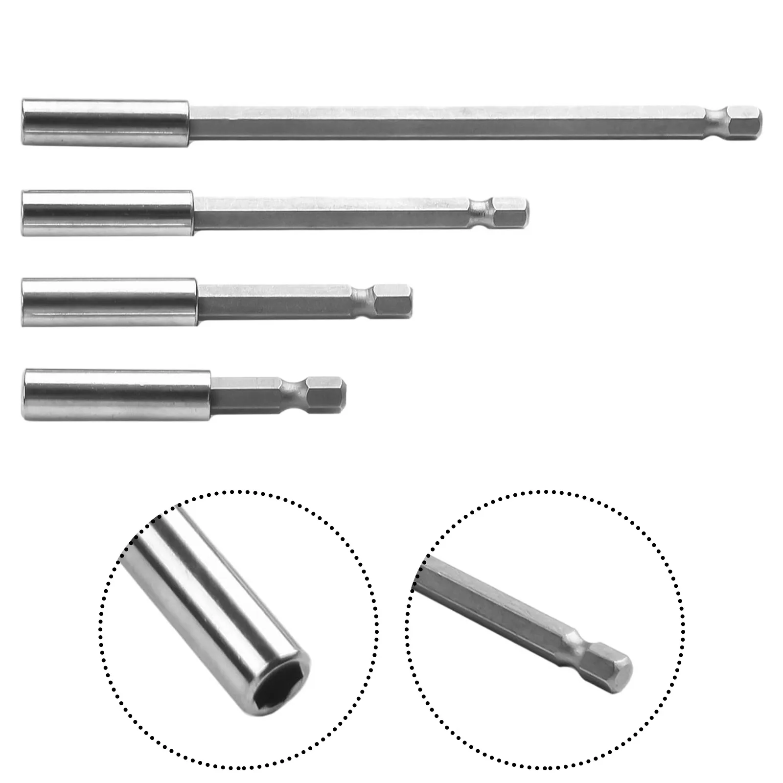 4Pcs Socket Adapter Screw Bit Extension Rod Quick-Change 1/4 Inch Shank Screwdriver Tip Holder For Electrical Wrench Accessories