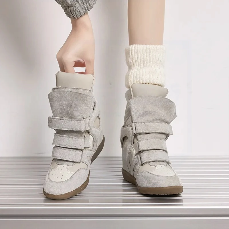 

Women's Boots Height Increase 8CM Womens Shoes Fashion Genuine Leather Ankle Boots for Woman Exquisite Sneakers Designer Shoes