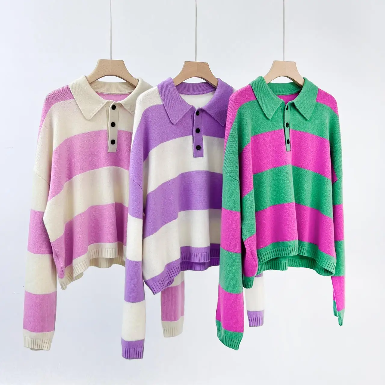 

New and Winter 2023 Autumn Women's Clothing Fashion Striped Cashmere Sweater 0929