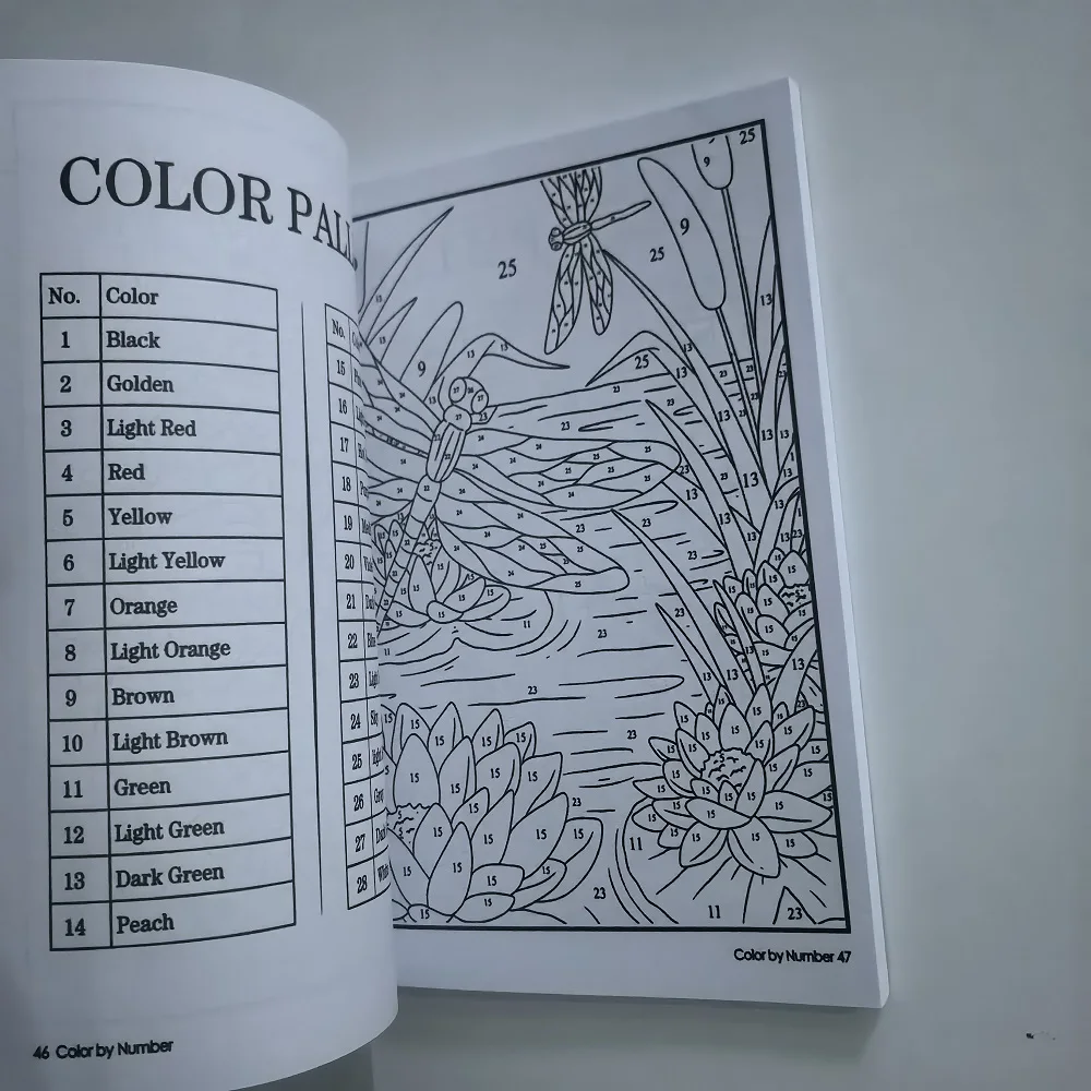 Color By Number For Adult Colouring Book: A Unique Background Paper Adult Colouring Book For Men Women & Teens Stress Relief