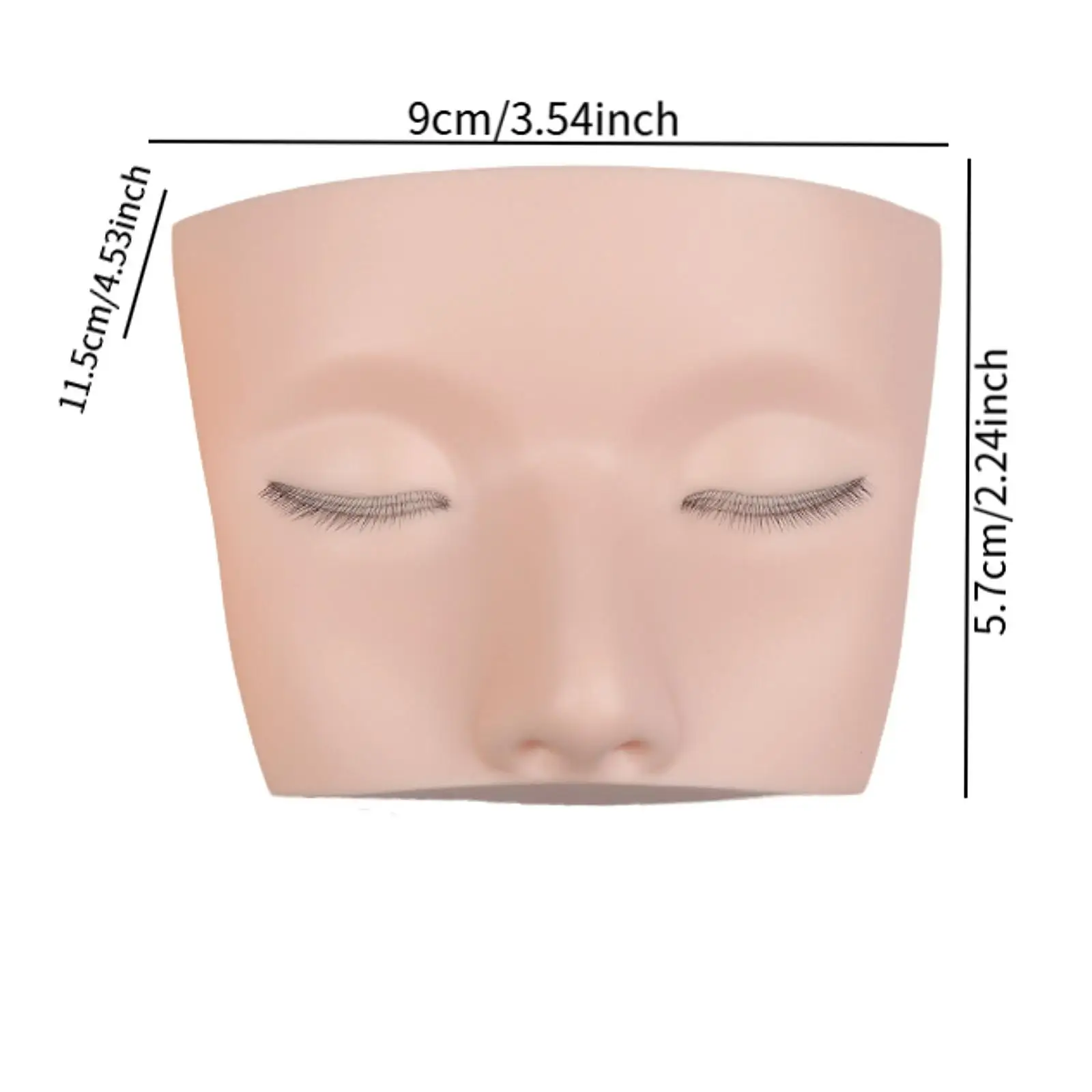Eyelash Extension Mannequin Head Silicone Practice Training Doll Flat Base Non Slip Easy Clean for Home Salon