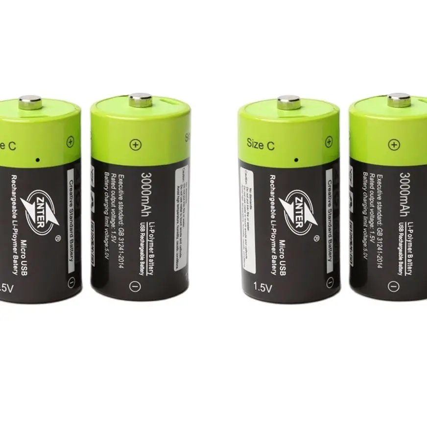 

4PCS ZNTER 1.5V 3000mAh rechargeable battery C size Micro USB rechargeable lithium polymer battery medical equipment battery