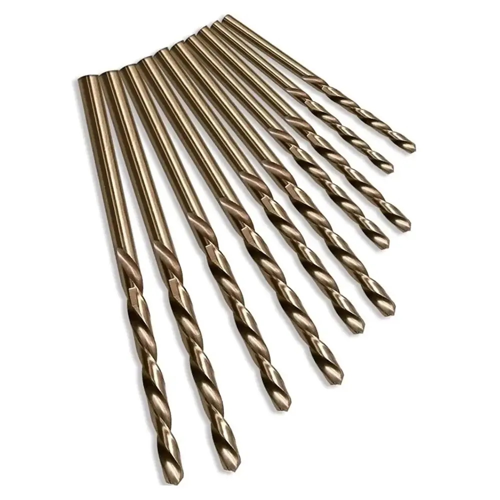 10Pcs High Speed Steel Cobalt Twist Drill HSS-Co 1/1.5/2/2.5/3/3.2/3.5mm Spiral Drill Bit M35 Round Shank Twist Drill Bits