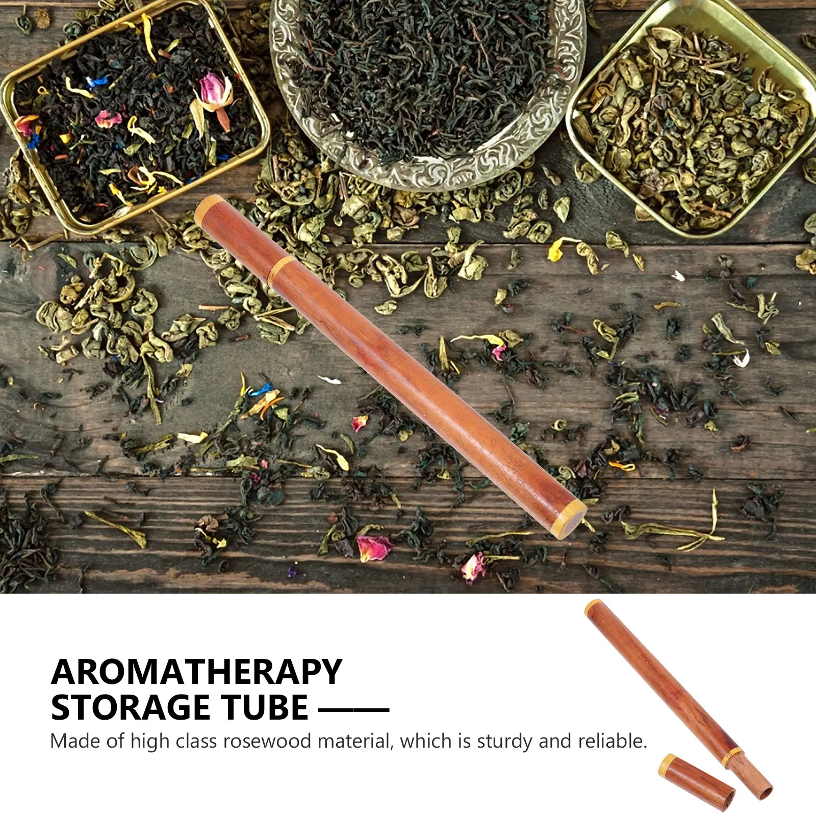 

Aromatherapy Storage Tube Stick Barrel Container Home Decor Creative Wooden Holder Smooth Compact Size Simple Lid Sturdy